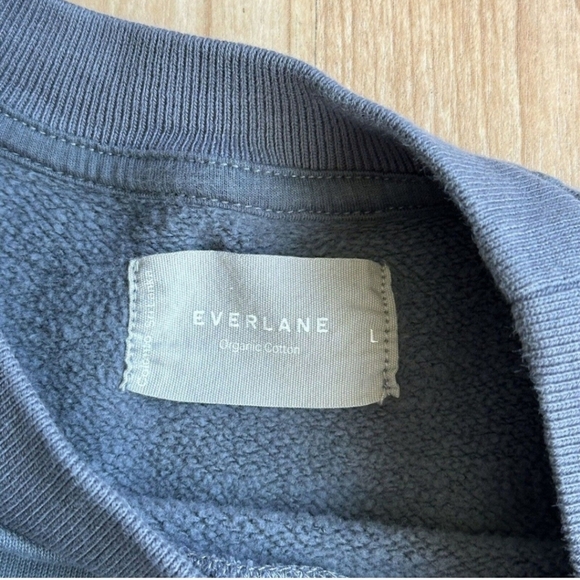 Men’s Everlane The Track Crewneck Sweater Size Large Gray Crewneck Sweatshirt - Picture 4 of 5